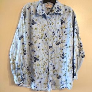 Authentic Rider Floral Button down Top sz Large